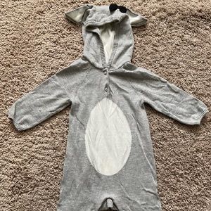 H&M Grey One Piece Bunny Outfit with attached Bunny Eared Hood